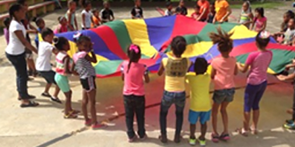 Kids and Parachute